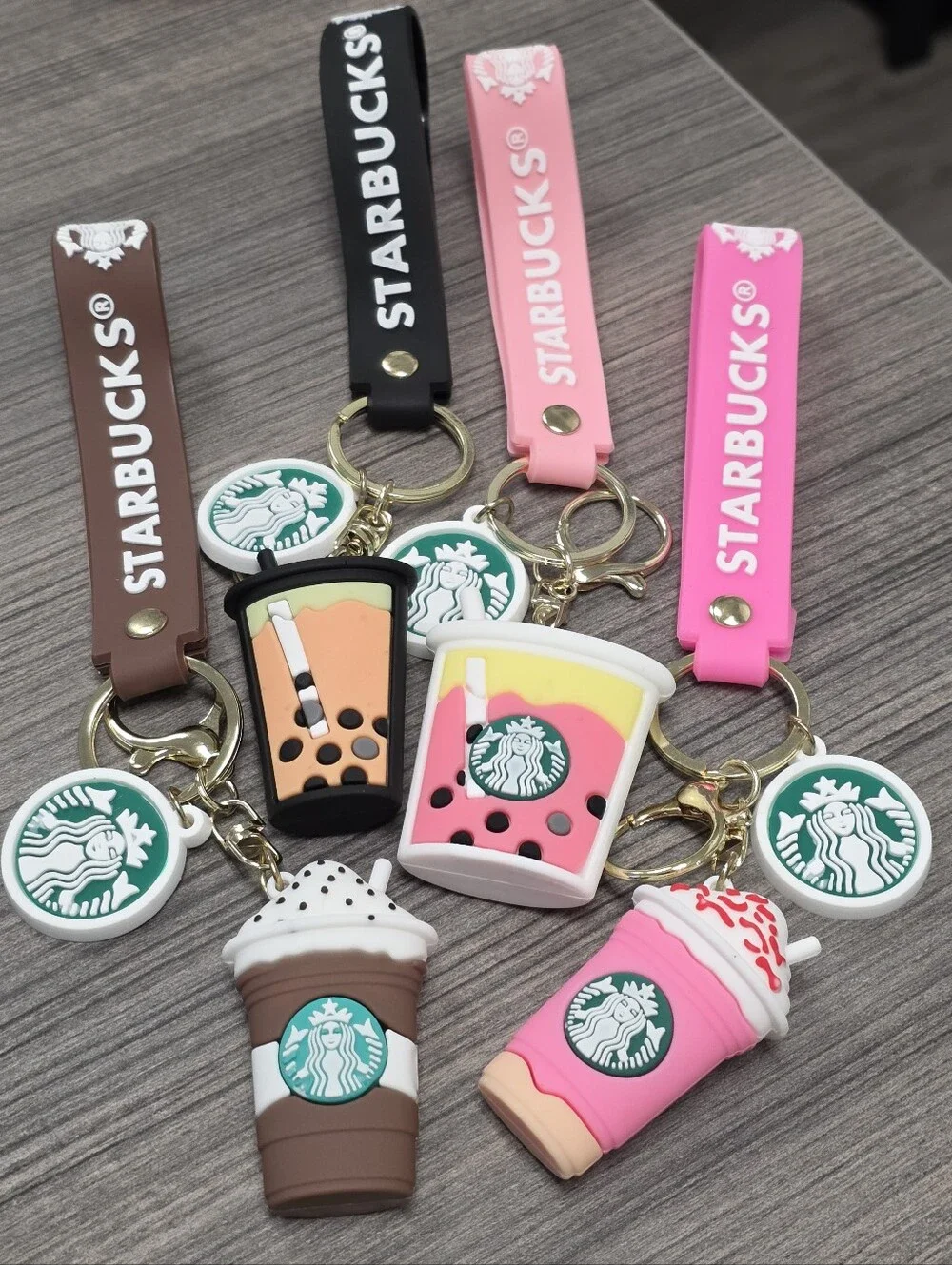 Starbucks Inspired Silicone Keychain Set Of 4 ✨ Boba & Frappe Bundle